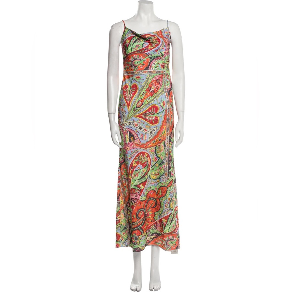 RHODE Multicolor Paisley Maxi Dress - Orange, Green, Pink